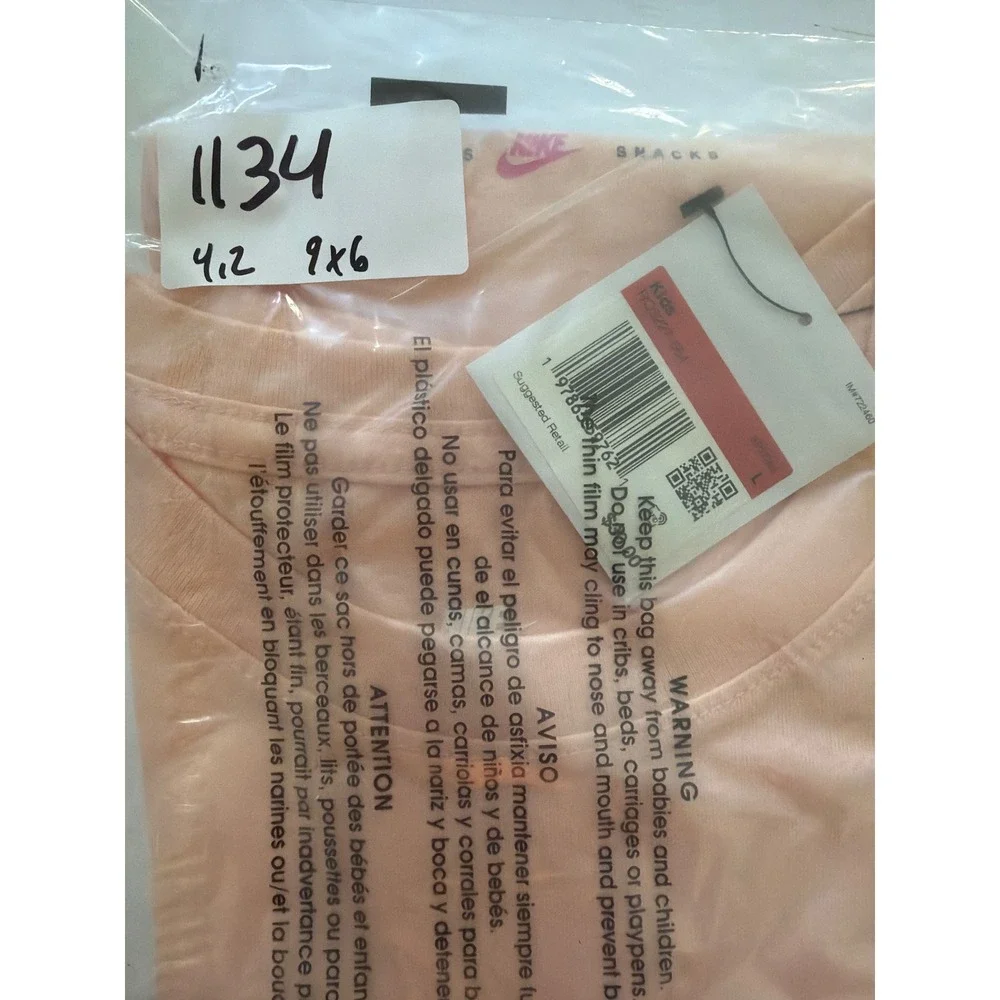Nike Tee Graphic T Shirt Pink Bubble Drink Sneakers Snacks Size L NWT